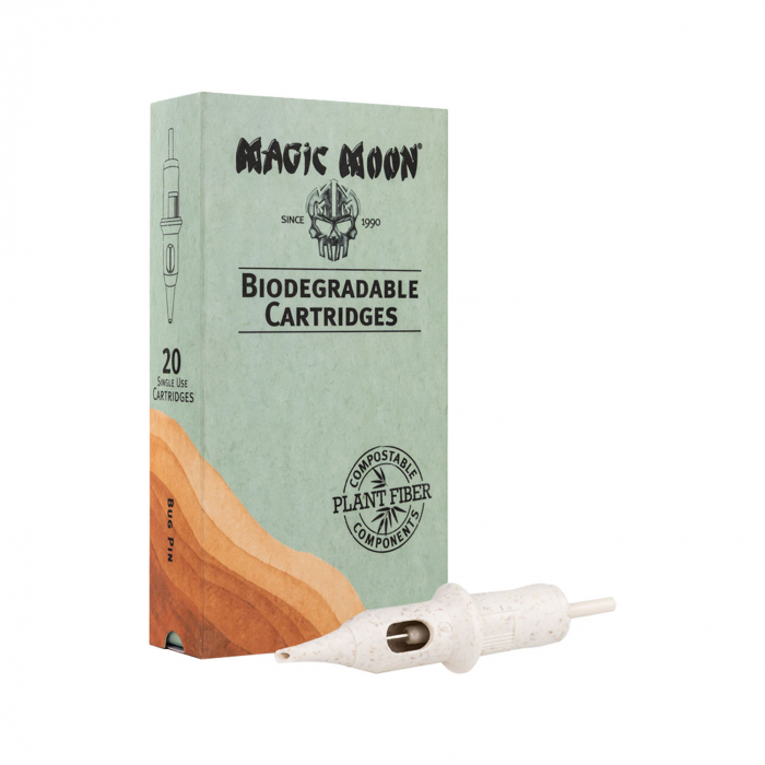 Scatola da 20 cartucce biodegradabili Magic Moon - 0,25mm Round Liner Bugpin Long Taper 