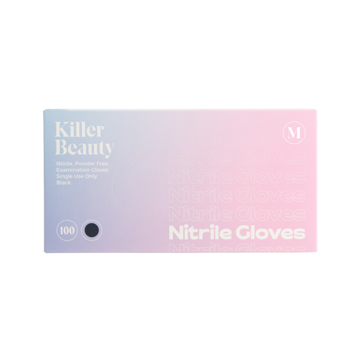 Scatola da 100 Guanti Neri in Nitrile Killer Beauty - Confezione da 10