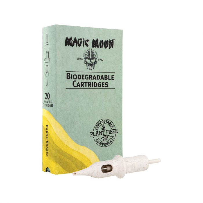 Scatola da 20 cartucce biodegradabili Magic Moon - 0,30mm  Round Shader Long Taper